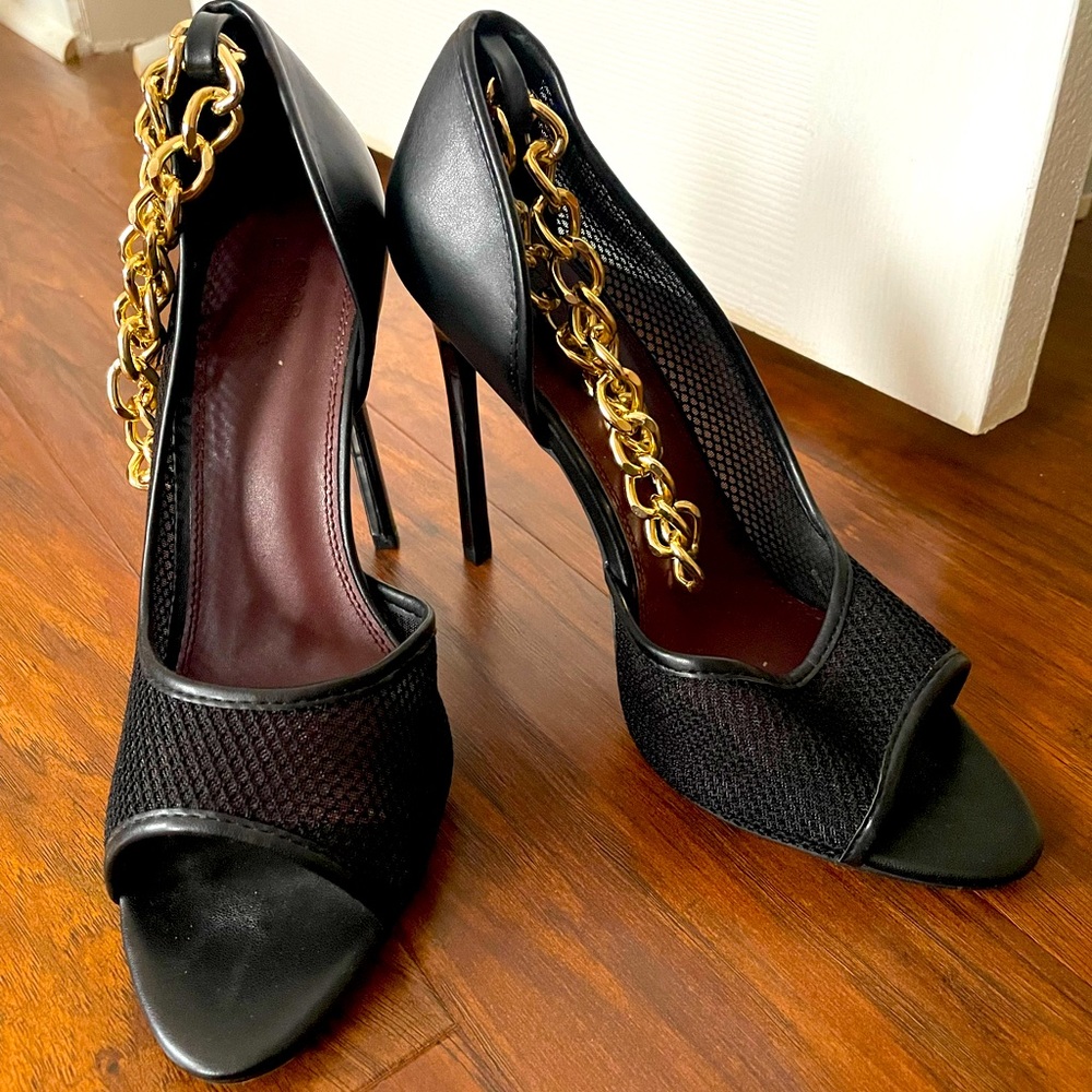 ASOS Black Papaya Peep Open Toe Heels